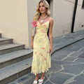 Vanna Botanical Print Maxi Dress