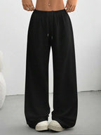 Solid Drawstring Waist Knit Pants
