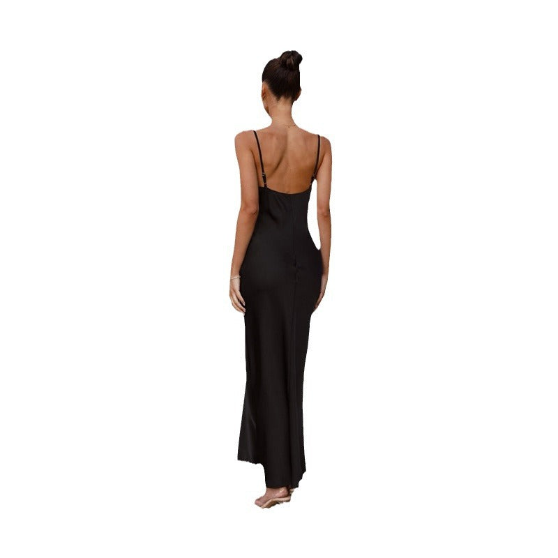 Love Letter Satin Cowl Neck Maxi Dress Sky Blue