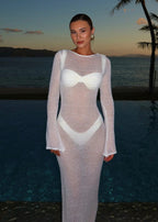 Azure Mirage - 3-Piece Sheer Mesh Beach Set
