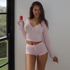 Heather Ribbed V-Neck Lounge Set