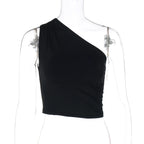 Clarabelle One Shoulder Crop Top