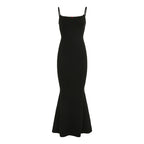 Tube Top Lace Slim Fit Maxi Dress Little Floral Stitching Suspender Sheath Fishtail Dress