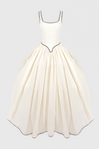Pavoed Halter Puff Maxi Dress
