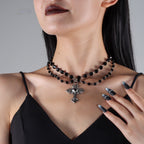 Hiphop Punk Fashion Dark Cross Beaded NK24900 Necklace