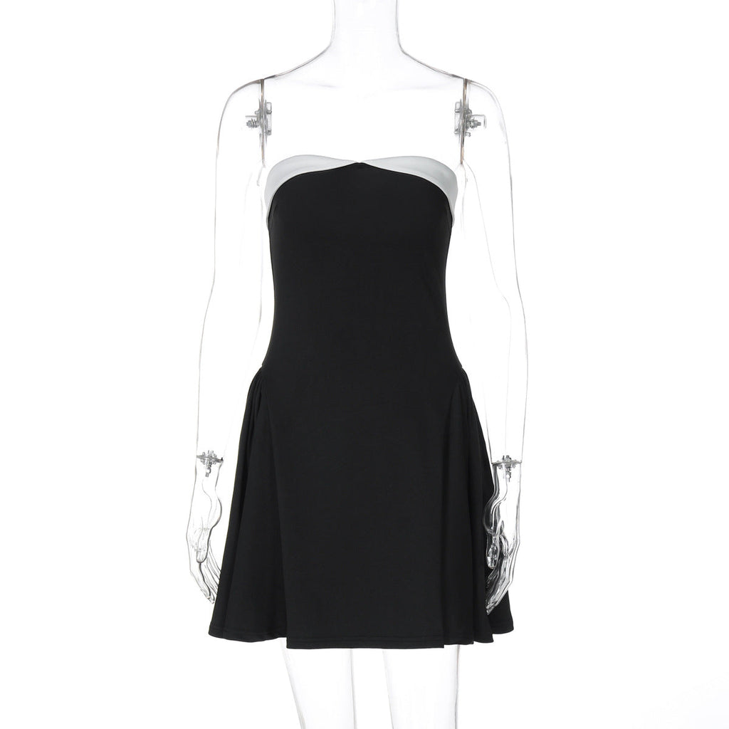 Backless Zipper off Shoulder Tube Top Dress