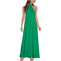 Mitra Backless Halter Maxi Dress