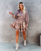 Lena Satin Midi Dress Champagne