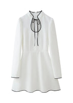 Elegant Bow Detail Fit and Flare Dress