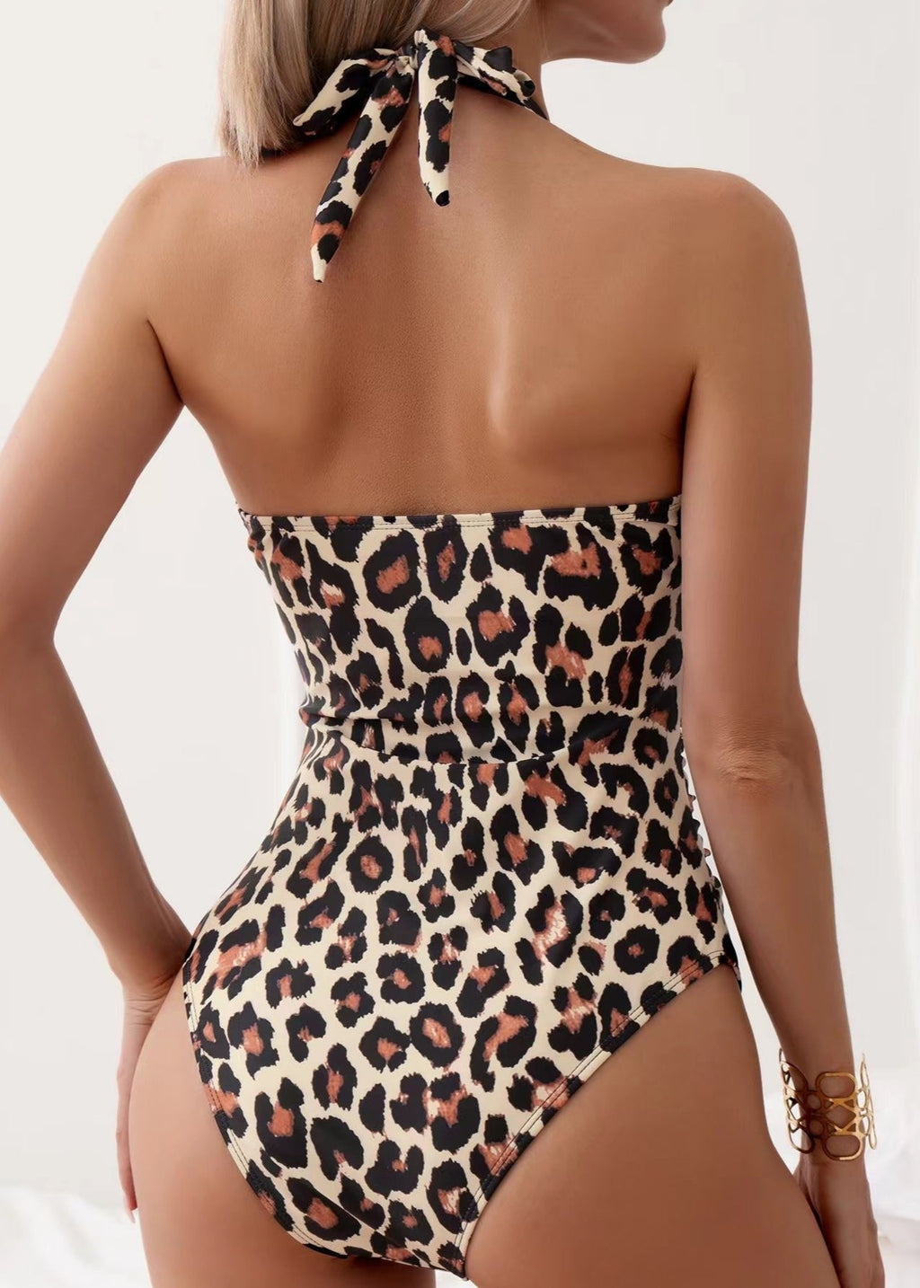 Wild Charm Halter One-Piece Swimsuit