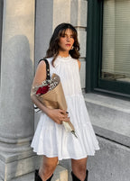 Camille TieRed Sleeveless Mini Dress