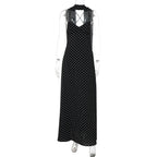 Eleanore Polka Dot Halter Maxi Dress