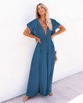 Queenie Woven Shimmer Midi Dress Teal