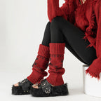 Wool Chunky Slouchy Sexy Red Leg Warmers