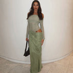 Alisha Off Shoulder Dress Green