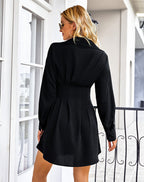 Sarabeth Pintuck Button Down Shirt Dress Black