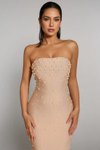 Sevyn Strapless Pearl Maxi Dress
