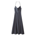 Love Letter Satin Cowl Neck Maxi Dress Black