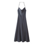 Love Letter Satin Cowl Neck Maxi Dress Black