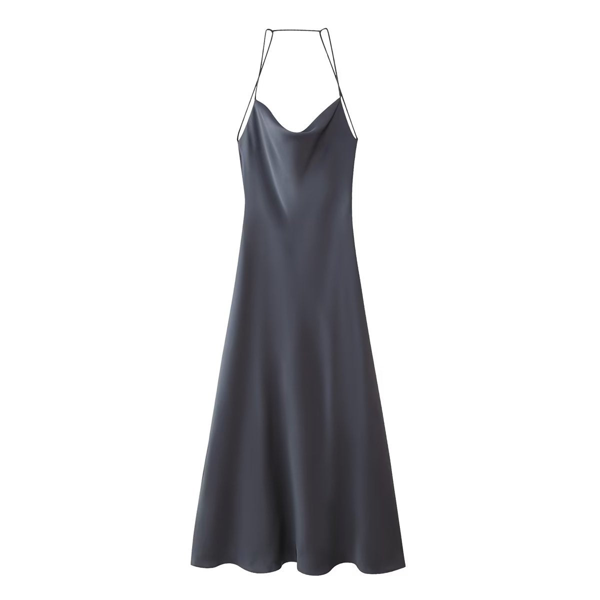 Love Letter Satin Cowl Neck Maxi Dress Black