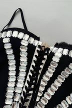 Wensd Strapless Lace Embellished Mini Dress