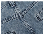 Vintage Distressed And Dirt-Dyed Patchwork Wide-Leg Jeans