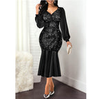 DressBetty - Sequin High Waist Fishtail Dress