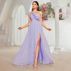Bridesmaid Dress Long Sisters Group Sisters Dress Bridesmaid Dress Taro Purple One Shoulder Evening Dress