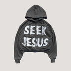 Letter Print Hooded Zip-Up Hoodie