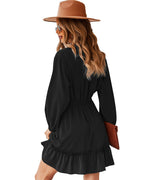 Indy Billowed Ruffle Dress Black