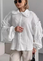 Eloise - Ruffled Cotton Blouse