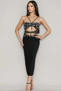 Yvaine Cutout Halter Bandage Midi Dress