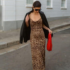 Leopard Aura Midi Dress Brown