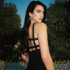Black Cross Halterneck Pocket Dress Stretch Bandage One Piece Dress Suspender Dress