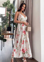 Hawaiian Floral Ruffle Halter Maxi Dress FINAL