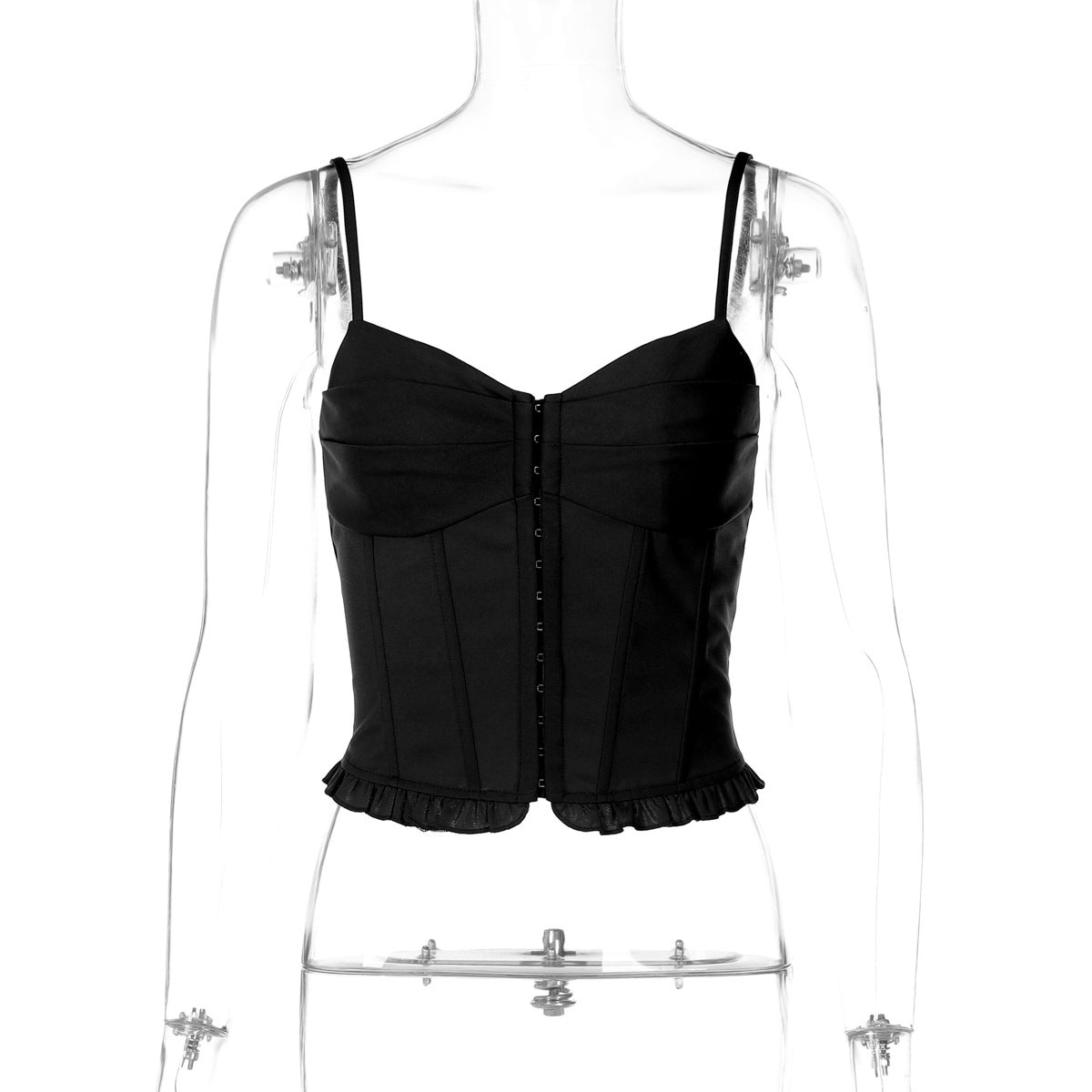 Mahina Strappy Button-Front Crop Top