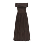 Dahlia Off Shoulder Dress Brown