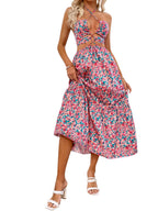 City Strut Printed Cutout Midi Dress FINAL