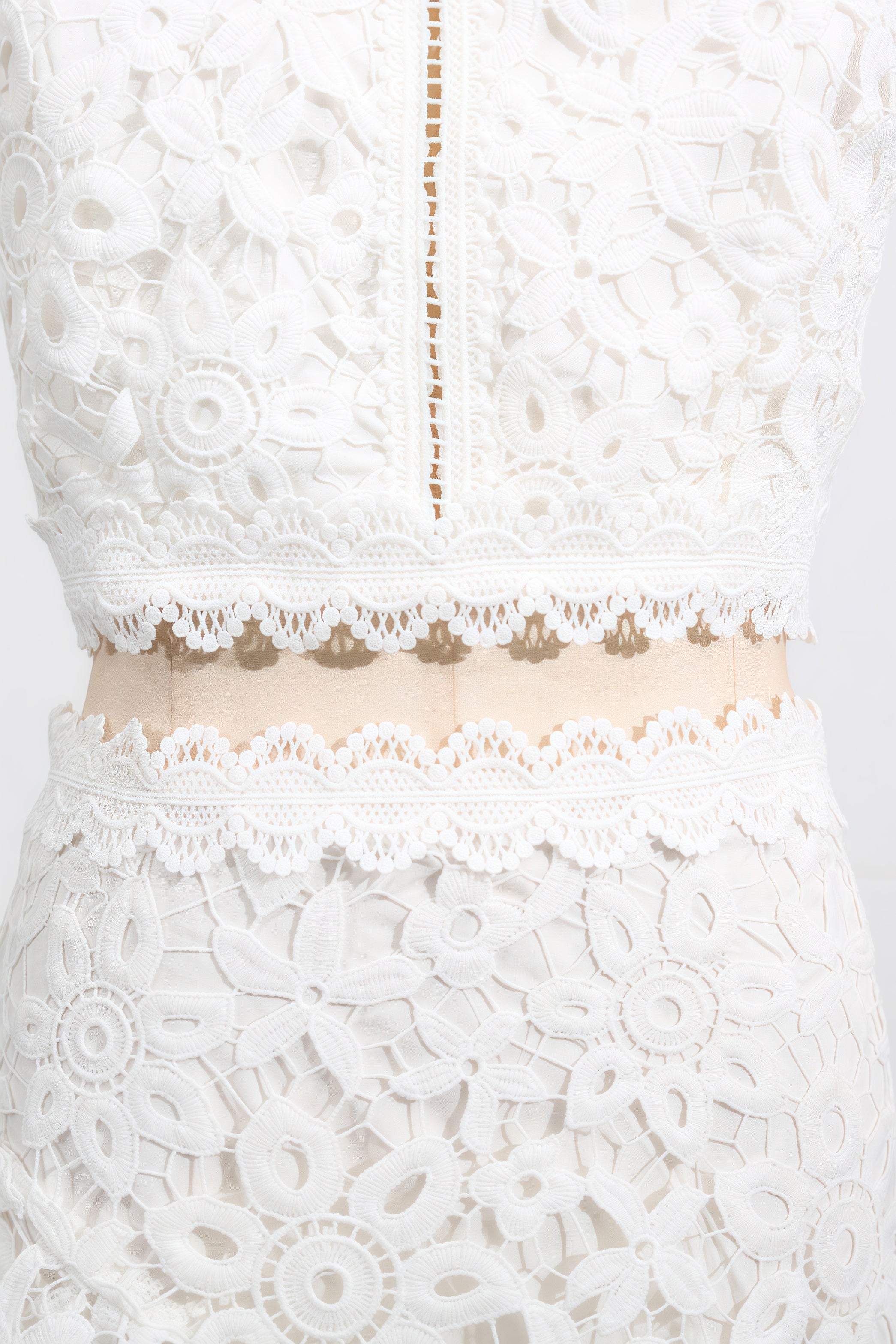 Wiskf Lace Sleeveless Top Midi Dress Set