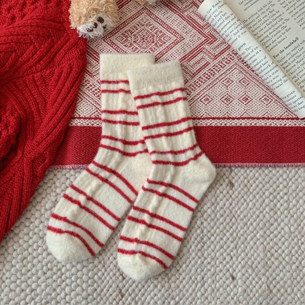 Wool Thick Warm Red Cute Socks