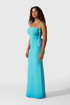 Katia Timeless Sleeveless Maxi Dress in Striped Knit Chic Silhouette Collection