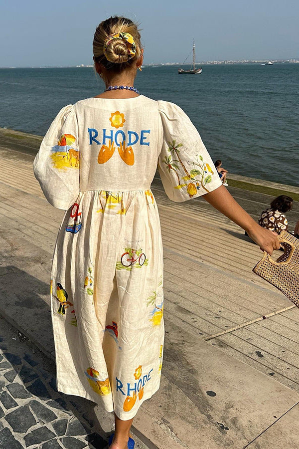 Fashionable Parisian Maelien - Summer floral dress