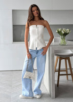 Opal Edge - Strapless Peplum Bustier Top
