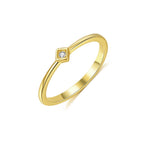 Sterling Silver Square Geometric Zirconia Ring