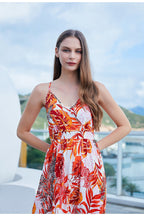 Take Me To Paradise Printed Maxi Dress Salmon