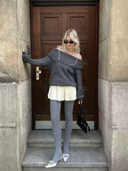 Perel Off-Shoulder Loose Sweater