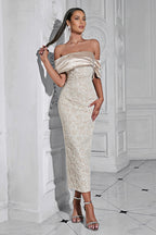 Janeeva Sheath Back Split Slim Midi Dress