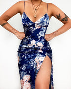 Floral Digital Printed Slim Strap Dress