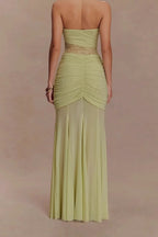 Fashion Lace Splicing Sexy Sleeveless Off-shoulder Slim Maxi Dress