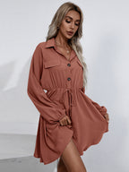 Remy Cotton Pocketed Shirt Dress Wine FINAL